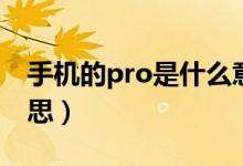 手机的pro是什么意思（手机的pro是什么意思）