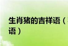 生肖猪的吉祥语（猪的吉祥语 关于猪的吉祥语）