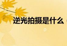 逆光拍摄是什么（逆光拍摄什么意思）