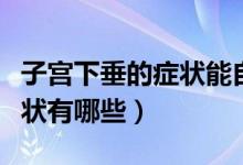 子宫下垂的症状能自然恢复吗（子宫下垂的症状有哪些）
