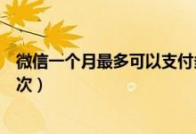 微信一个月最多可以支付多少钱（微信一个月最多可以封几次）