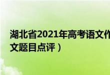 湖北省2021年高考语文作文题目（2022年湖北高考语文作文题目点评）