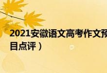 2021安徽语文高考作文预测（2022年安徽高考语文作文题目点评）