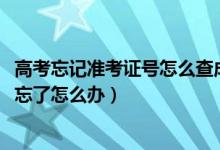高考忘记准考证号怎么查成绩（2022高考成绩查询准考证号忘了怎么办）