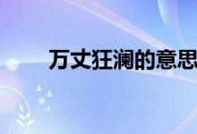 万丈狂澜的意思（什么是万丈狂澜）