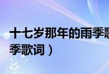 十七岁那年的雨季歌词（歌曲十七岁那年的雨季歌词）