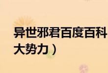 异世邪君百度百科 小说（异世邪君里有哪些大势力）