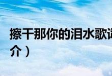 擦干那你的泪水歌词（擦干那你的泪水歌曲简介）
