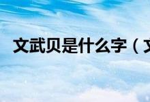文武贝是什么字（文武贝合起来念什么字）