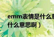 emm表情是什么意思怎么回（emm表情是什么意思啊）