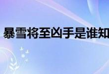 暴雪将至凶手是谁知乎（暴雪将至凶手是谁）