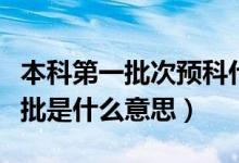 本科第一批次预科什么意思（本科第一批预科批是什么意思）