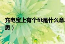 充电宝上有个fit是什么意思（充电宝fit和两个闪电是什么意思）