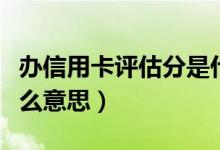 办信用卡评估分是什么（信用卡领卡评估是什么意思）