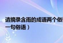 请摘录含雨的成语两个俗语一个（请摘录两个含雨的成语和一句俗语）