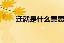 迁就是什么意思（迁就是什么意思）