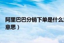 阿里巴巴分销下单是什么意思啊（阿里巴巴分销下单是什么意思）