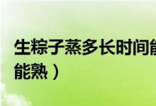 生粽子蒸多长时间能煮熟（生粽子蒸多长时间能熟）