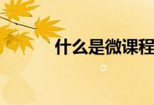 什么是微课程（微课程是什么）