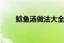 鲶鱼汤做法大全家常（鲶鱼汤做法）