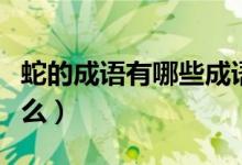 蛇的成语有哪些成语大全（牛蛇成语应该填什么）