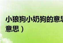 小狼狗小奶狗的意思（小狼狗和小奶狗是什么意思）
