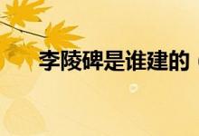 李陵碑是谁建的（李陵碑是谁立的呢）