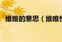 维唯的意思（维唯惟的含义与区别是什么）