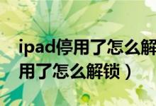 ipad停用了怎么解锁不需要用电脑（ipad停用了怎么解锁）