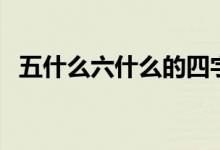 五什么六什么的四字词语（五什么三什么）
