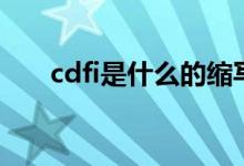 cdfi是什么的缩写（cdfi是什么意思）