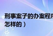 刑事案子的办案程序（刑事案件的办案程序是怎样的）