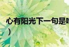 心有阳光下一句是啥（心有阳光下一句是什么）