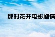 那时花开电影剧情（讲述的是什么故事）