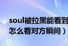 soul被拉黑能看到对方瞬间吗（soul被拉黑怎么看对方瞬间）
