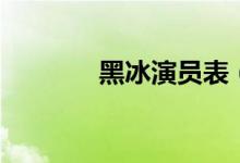 黑冰演员表（黑冰主演是谁）