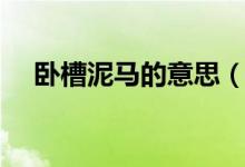 卧槽泥马的意思（卧槽泥马是什么意思）