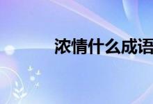 浓情什么成语（浓情什么意思）