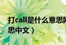 打call是什么意思网络语言（打call是什么意思中文）