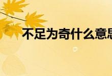 不足为奇什么意思（不足为奇的意思）