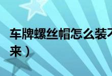 车牌螺丝帽怎么装不上（车牌螺丝帽怎么取下来）