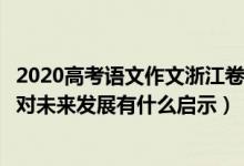 2020高考语文作文浙江卷（2022年浙江高考语文作文题目：对未来发展有什么启示）