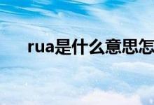rua是什么意思怎么读（rua什么意思）