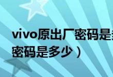 vivo原出厂密码是多少?（vivo手机出厂原始密码是多少）