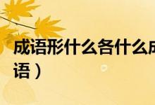 成语形什么各什么成语（成语形什么各什么成语）