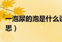 一泡尿的泡是什么读音（一泡尿的泡是什么意思）