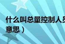 什么叫总量控制人员（控制总量内人员是什么意思）