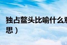 独占鳌头比喻什么意思（独占鳌头比喻什么意思）