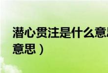 潜心贯注是什么意思?（潜心贯注的贯是什么意思）