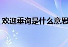 欢迎垂询是什么意思（欢迎垂询是什么意思）